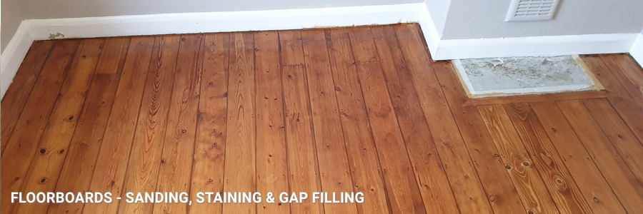 Floorboards Sanding Staining Gap Filling