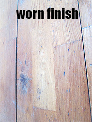 wood surface with worn finish