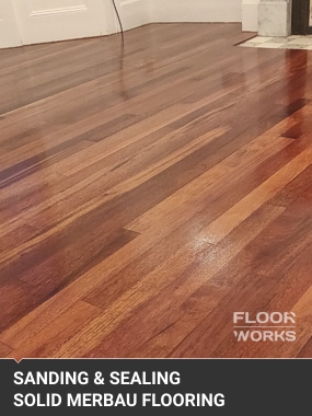 sanding and sealing of merbau hardwood flooring