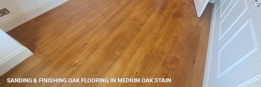 Engineered Oak Flooring Sanding And Finishing With Medium Oak Stain 1