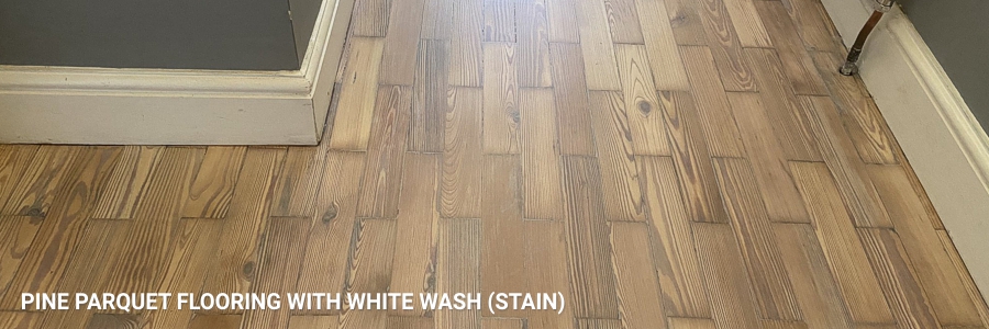 Parquet Flooring Pine White Wash Stain 1