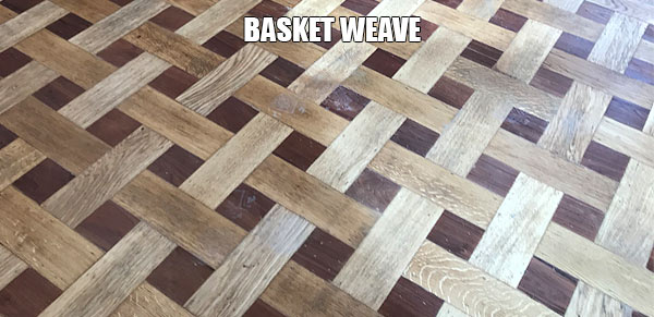 wood flooring laid in basket weave