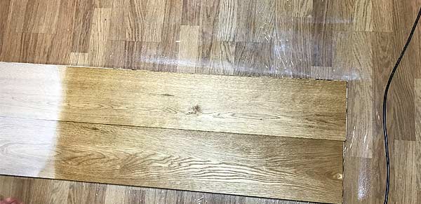 wood plank sealed with diamond oil by woca