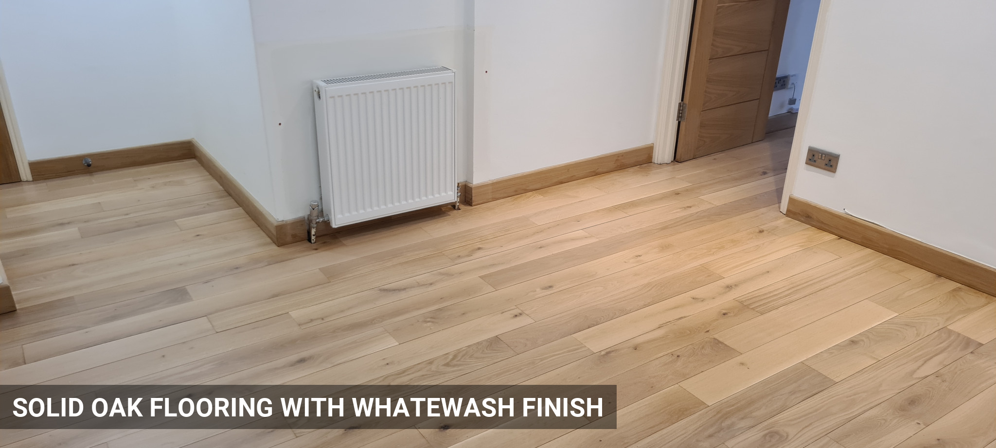 Solid Oak Flooring Restoration in Whitewashed & Matt Lacquer in Camden Town