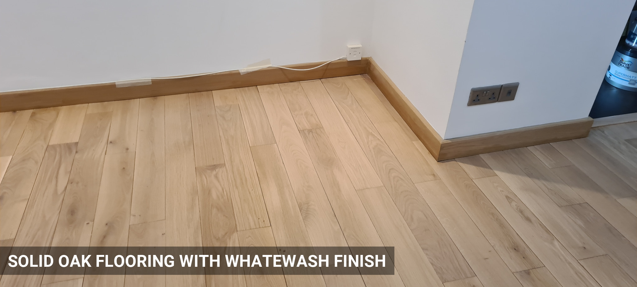 Solid Oak Flooring Restoration in Whitewashed & Matt Lacquer in Camden Town