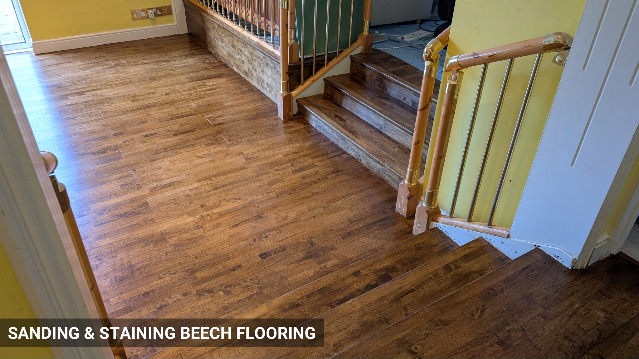 Sanding & Staining of Engineered Beech Flooring in Enfield