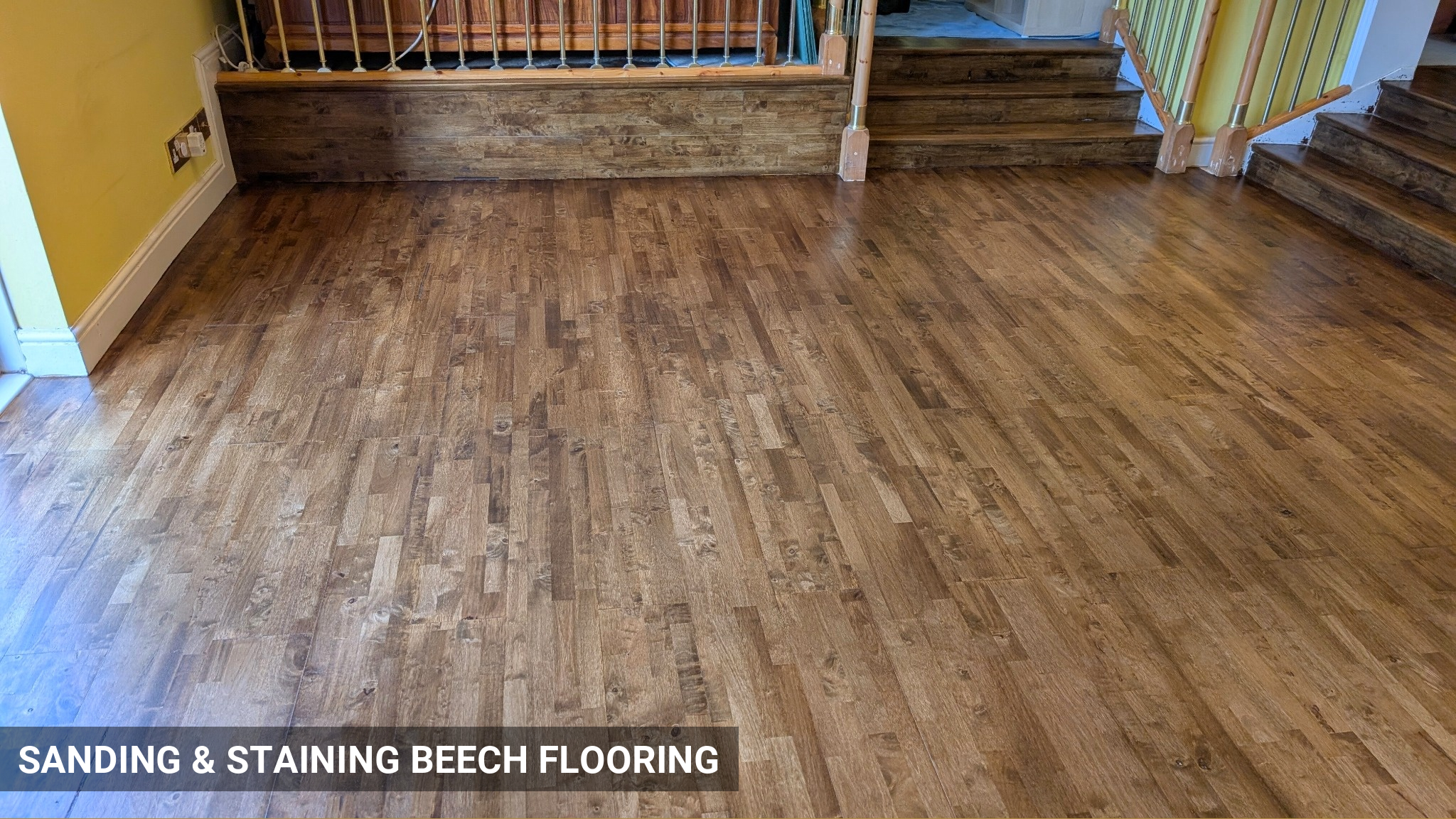 Sanding & Staining of Engineered Beech Flooring in Enfield