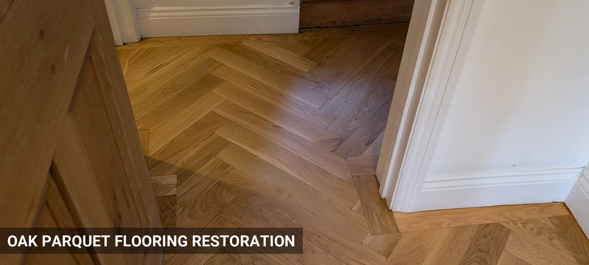 Herringbone Oak Parquet Flooring Restoration in Streatham