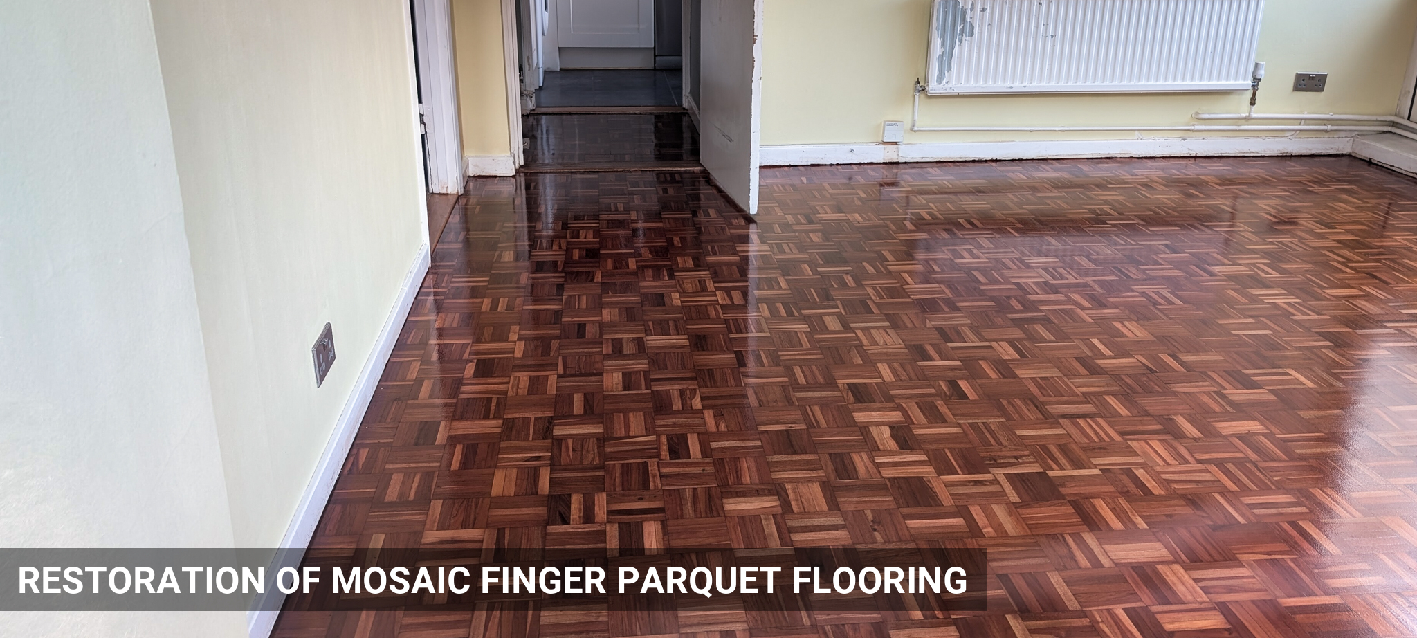 Rhodesian Teak Mosaic Fingers Parquet Flooring Restoration in Barnes