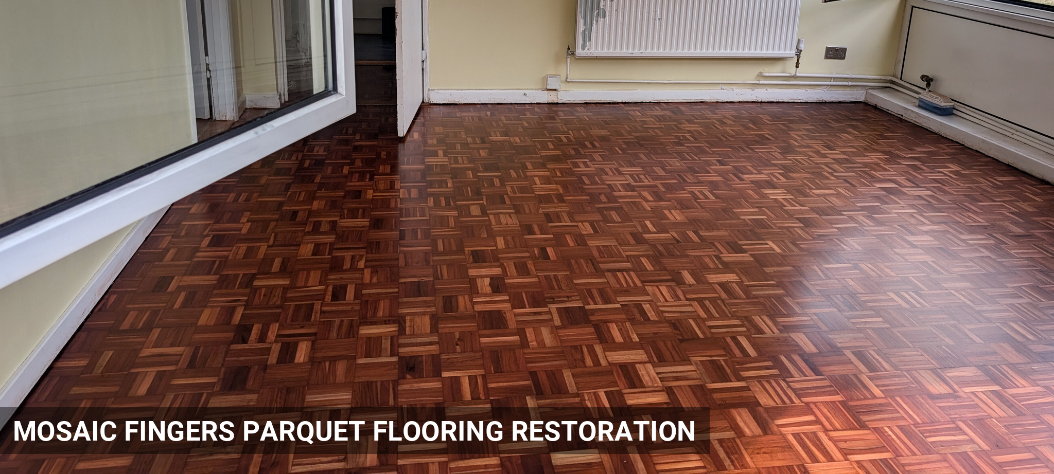 Rhodesian Teak Mosaic Fingers Parquet Flooring Restoration in Barnes