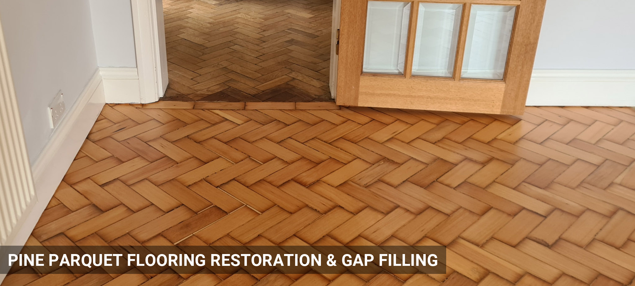 Pine Parquet Flooring Restoration & Gap Filling in Bromley
