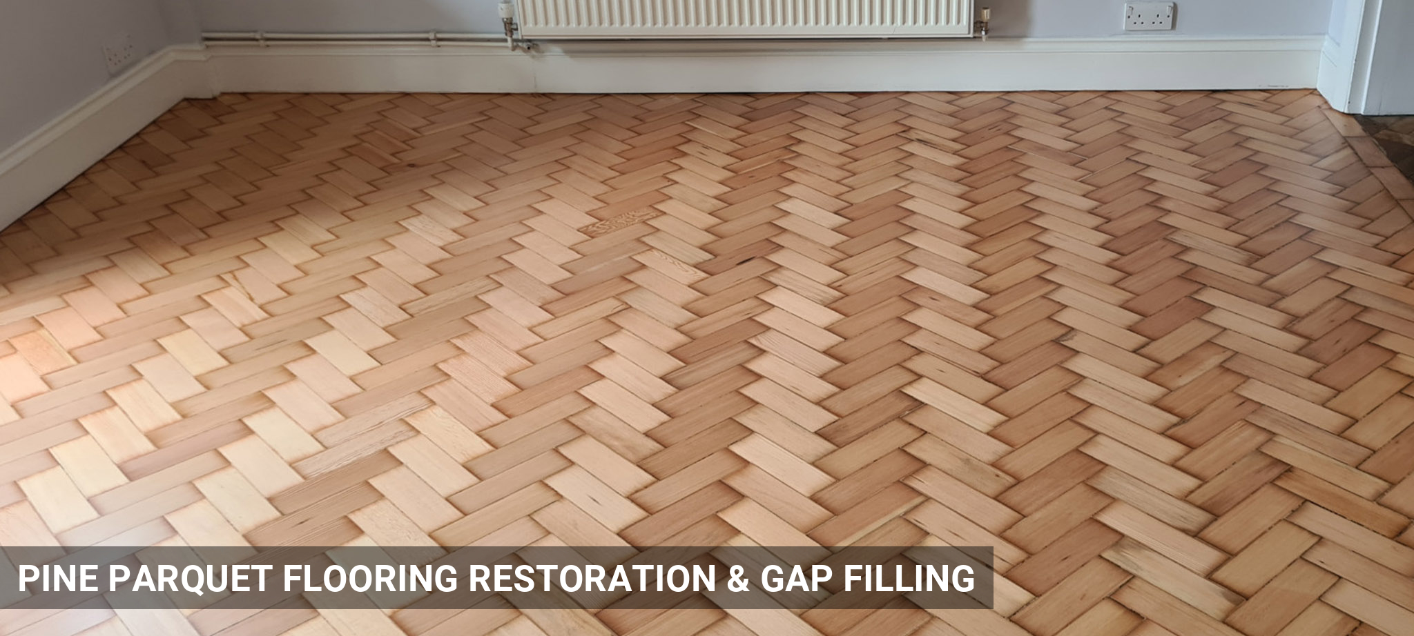 Pine Parquet Flooring Restoration & Gap Filling in Bromley