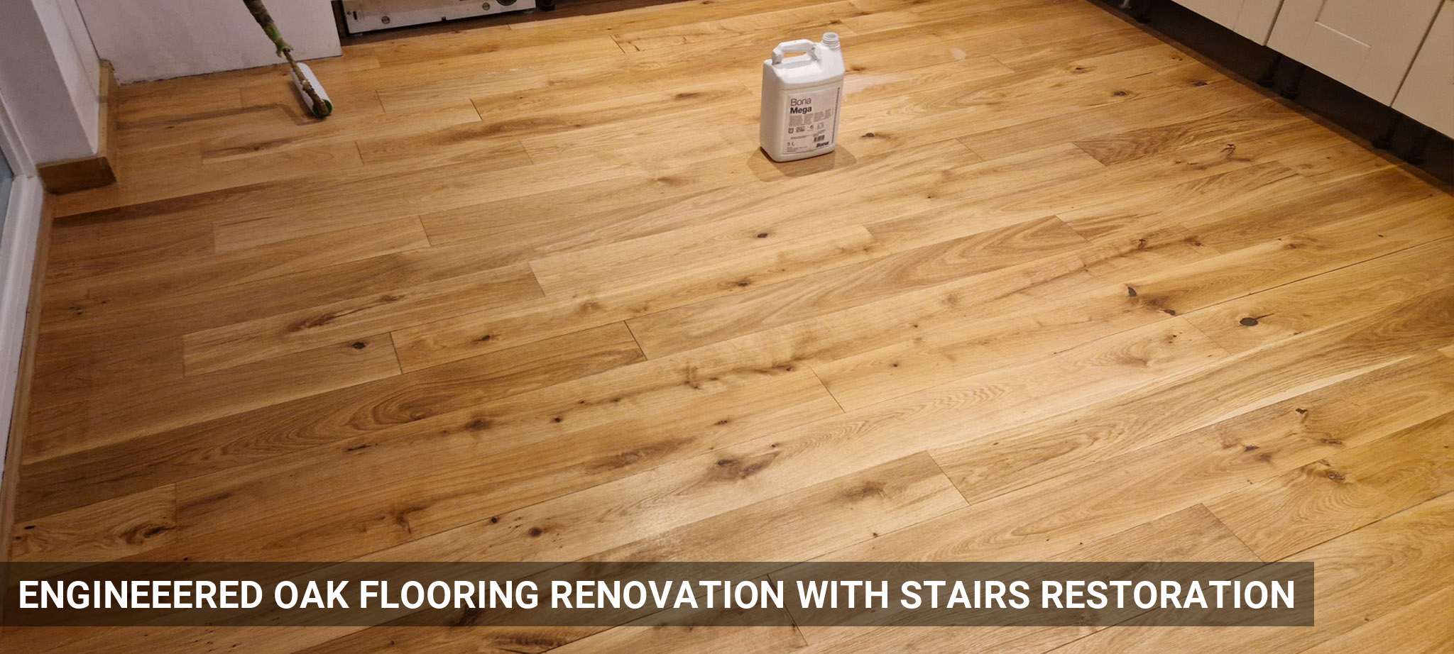 Engineeered Oak Flooring Renovation with Stairs Restoration in Pimlico