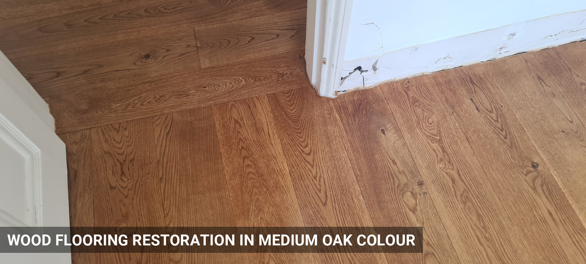 Wood Flooring Restoration & Staining in Medium Oak Colour in Kensington