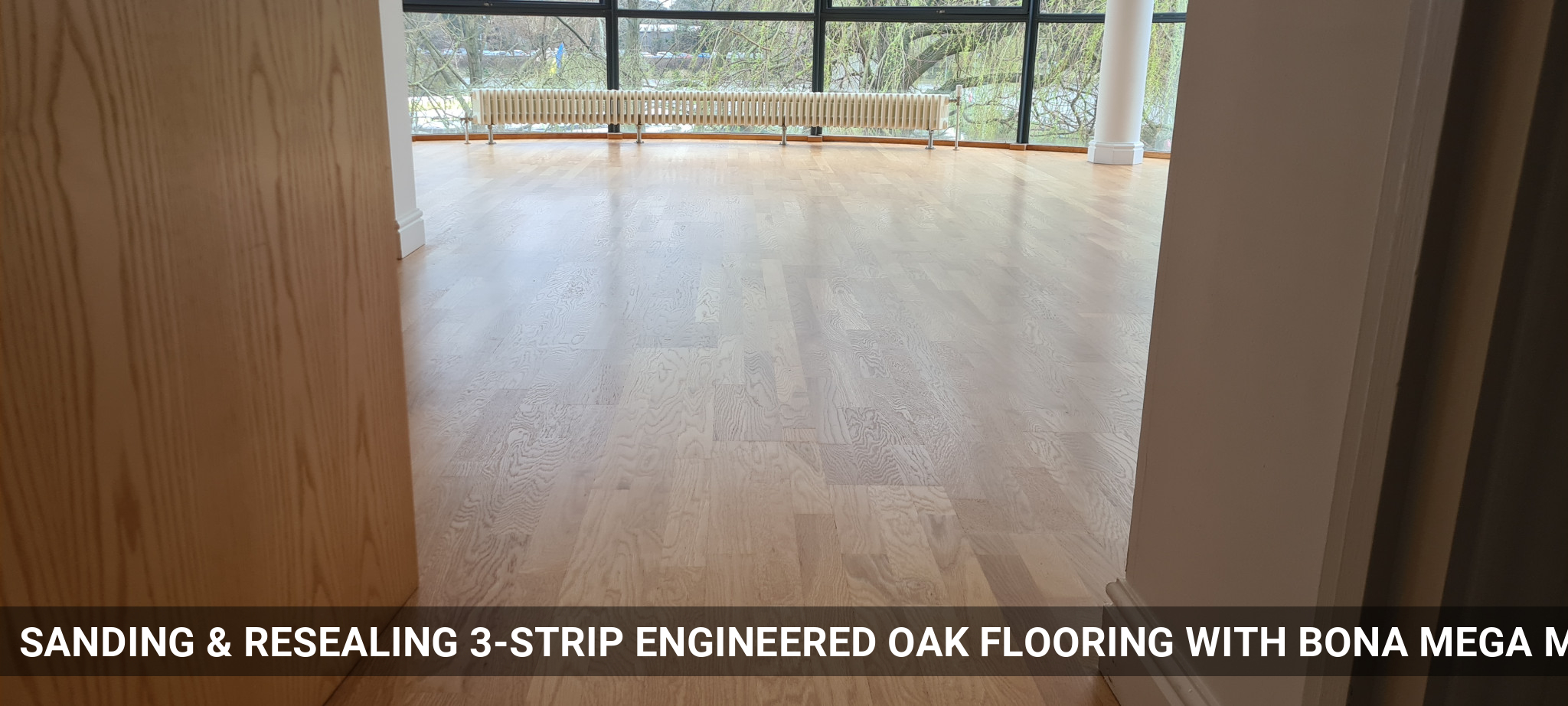 Sanding & Resealing 3-Strip Engineered Oak Flooring with Bona Mega Matt in Brentford