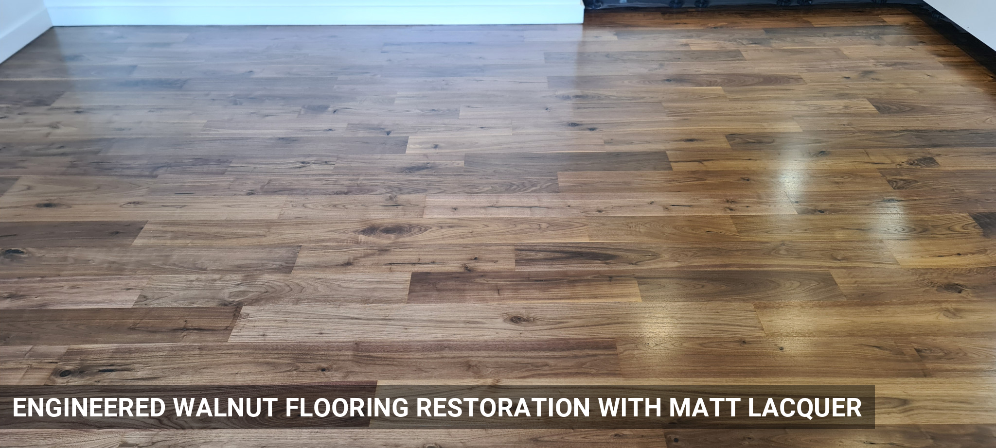 Engineered Walnut Flooring Restoration with Matt Lacquer in Central London