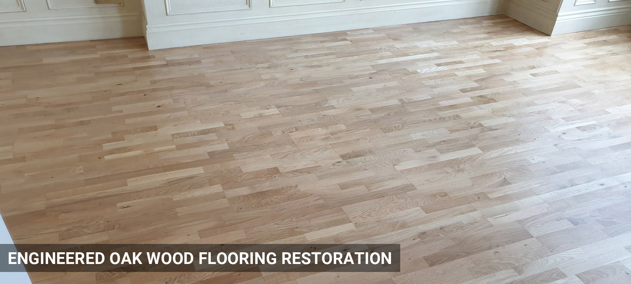 Solid Oak Strip Flooring Renovation in Matt Lacquer in Chigwell
