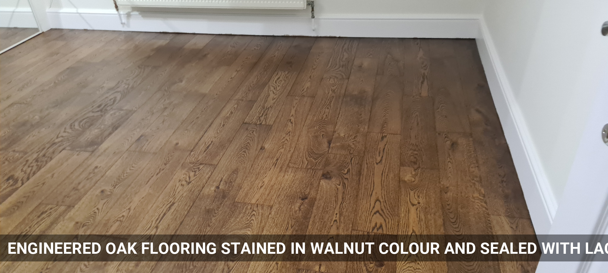 Engineered Oak Flooring Stained in Walnut Colour and Sealed with Lacquer in Brixton