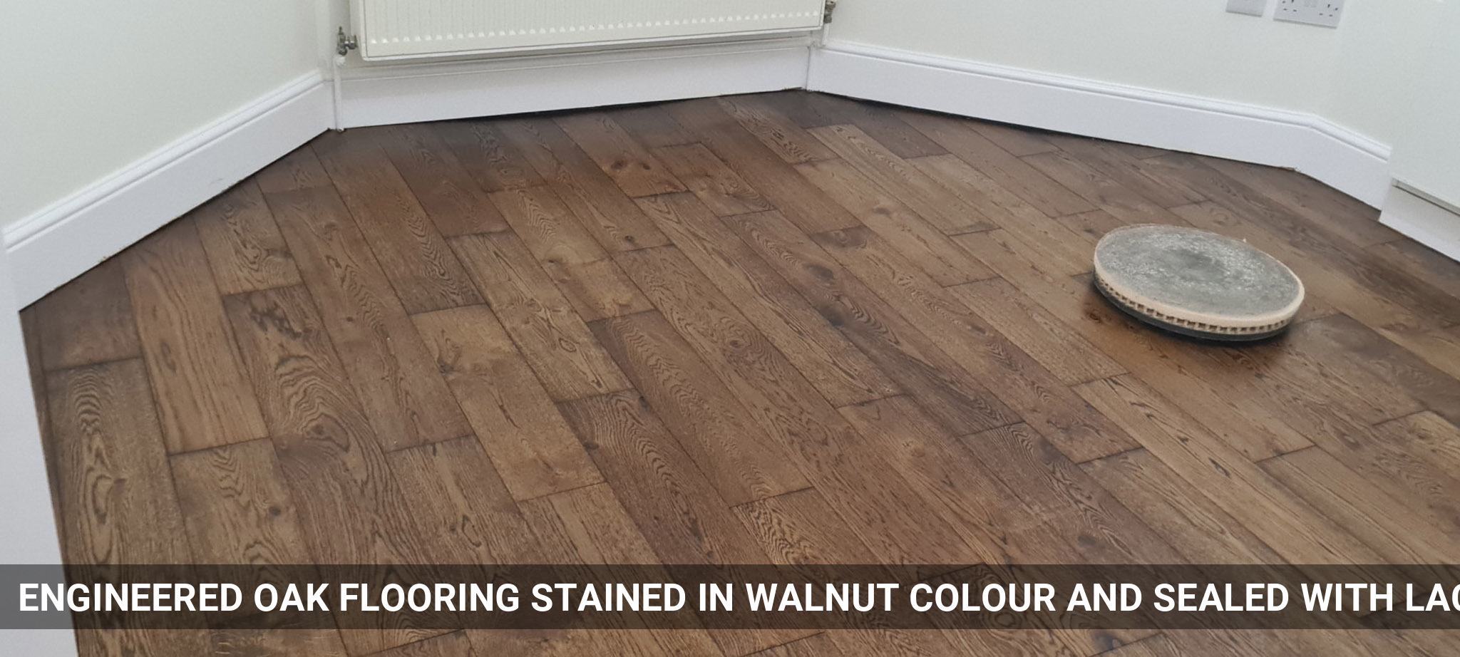 Engineered Oak Flooring Stained in Walnut Colour and Sealed with Lacquer in Brixton