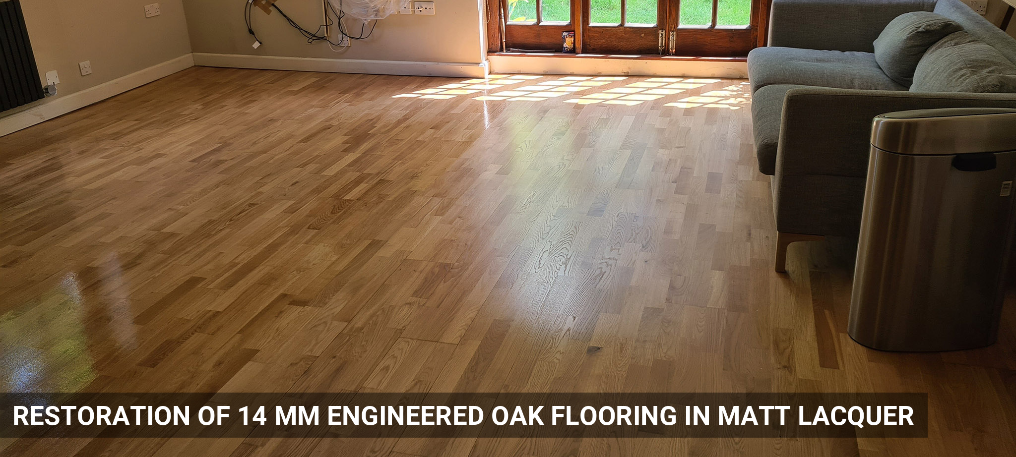 Restoration of 14 mm Engineered Oak Flooring in Matt Lacquer in Putney