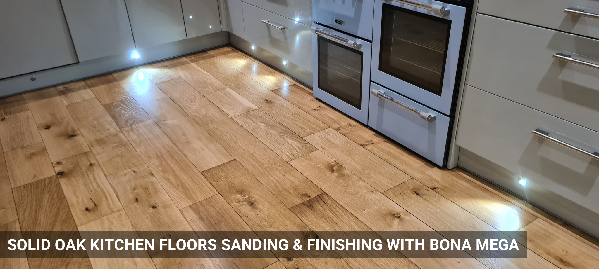 Solid Oak Kitchen Floors Sanding & Finishing with Bona Mega in Forest Gate